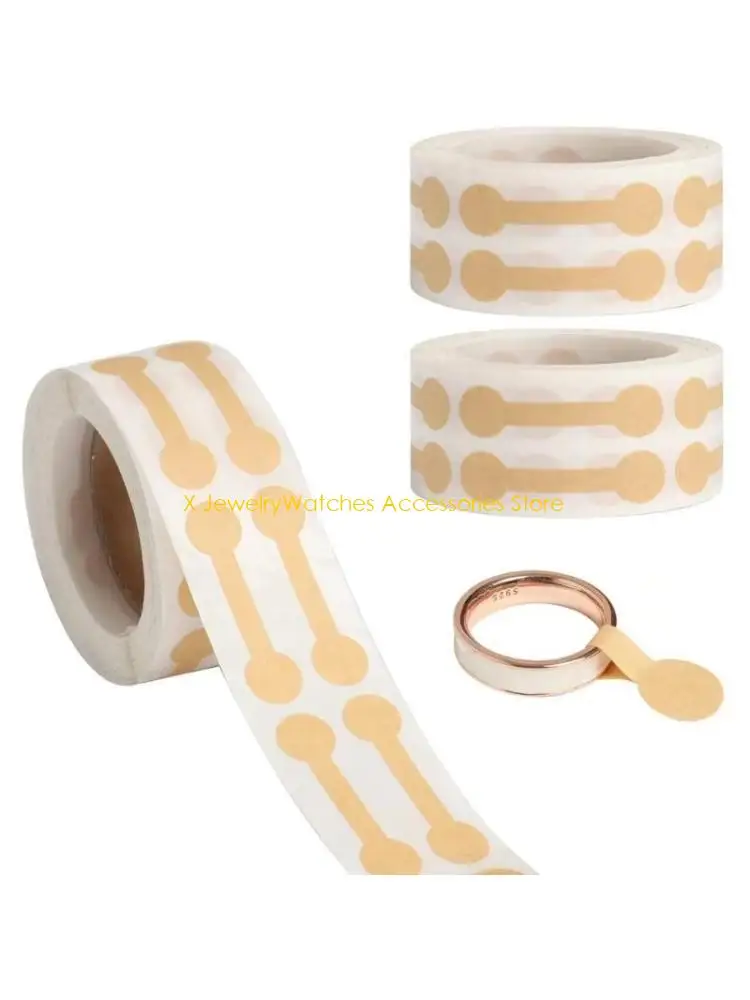 

31KD 500 Pcs Kraft Paper Price Tags Adhesive Labels Package Rings Necklace Label