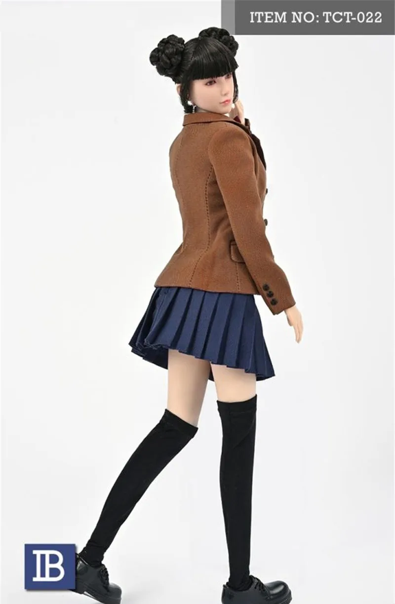 TCT-022 Escala 1/6 Feminino Menina Escola Ocidental JK Uniforme Terno Jaqueta Camisa Saia Plissada Conjunto de Roupas para Figura de Ação de 12 polegadas