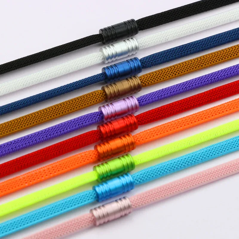 1Pair Elastic Tieless Shoelaces Shoe Laces No Tie Shoelace for Kids and Adult Sneakers Quick Lazy Metal Lock Laces Shoe Strings