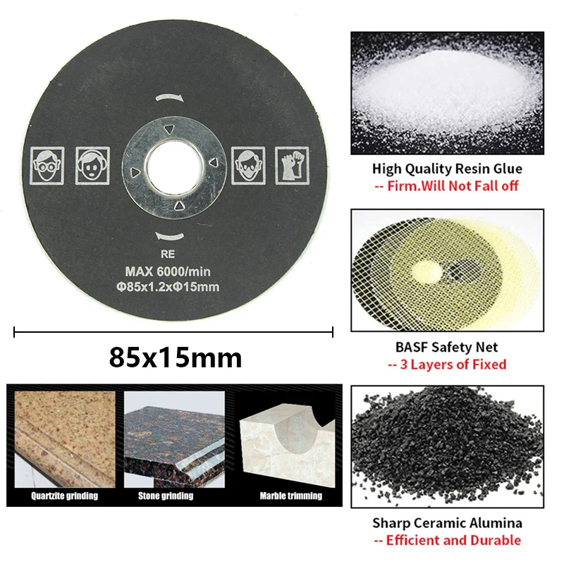 XCAN 5pcs Mini Circular Saw Blade Set 85x10/15mm Wood Cutting Disc for Multi-function Power Tool Woodworking Saw Blade