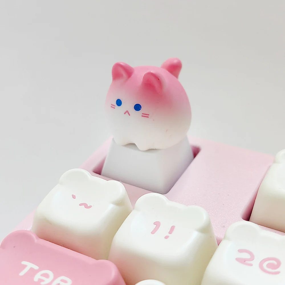 Personalized Cute 3D Cartoon Animals Cat Keycap OEM Profile Cat/Dog/Lamb Design for MX Switch Mechanical Keyboard DIY Gift
