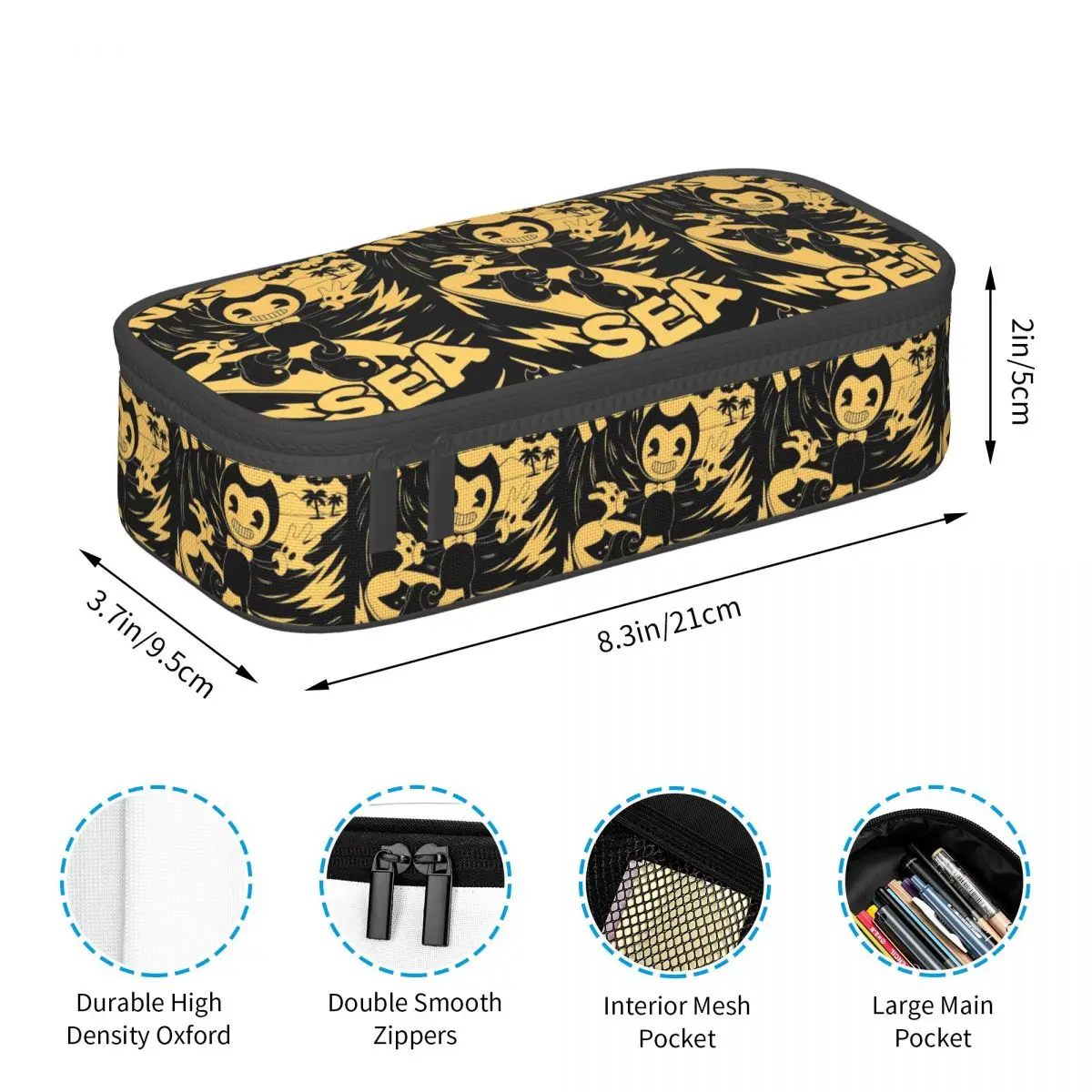 Bendy And The Ink Machine Game Pencil Case for Studen Gifts Pen Box Pencil Bag Stationery Supplies Pen Holder Bag