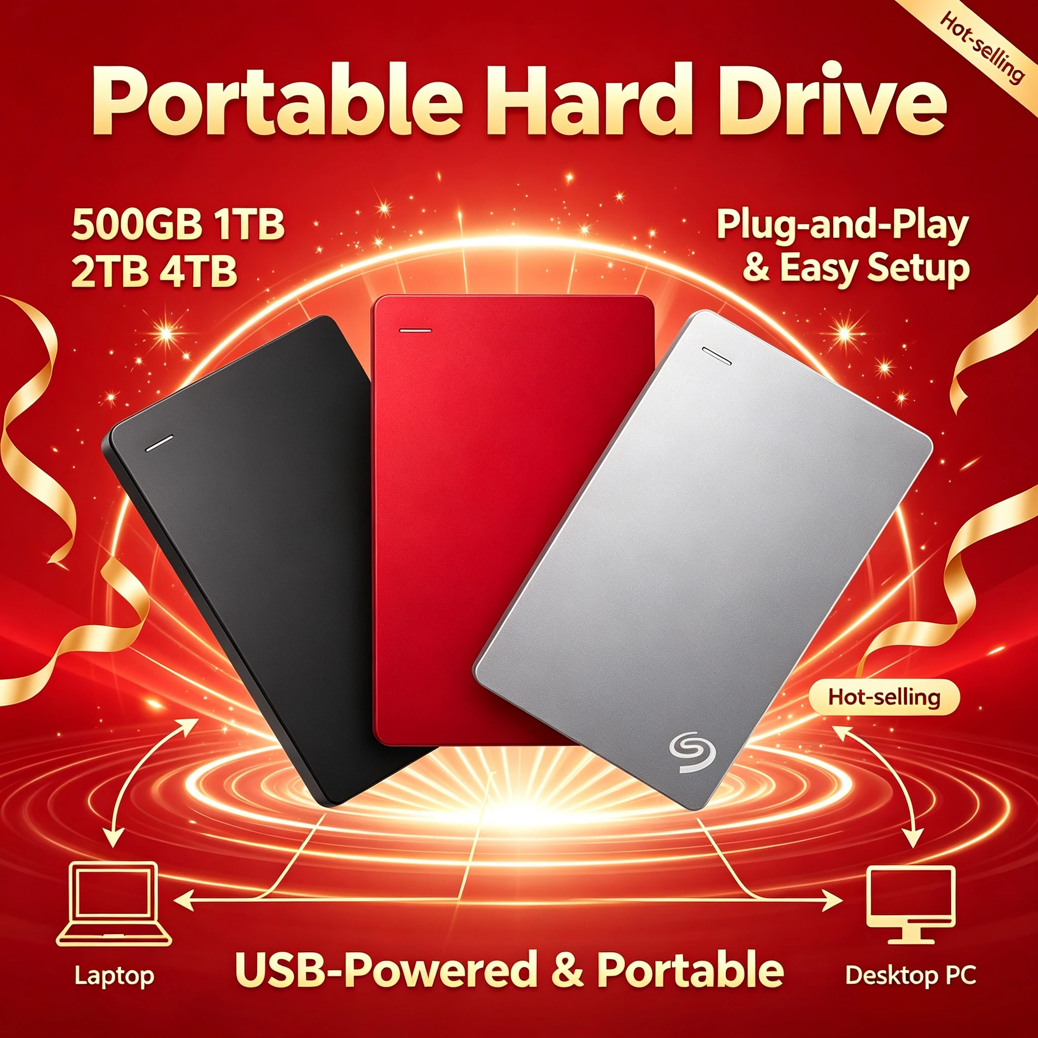 NEW Ultra High Speed Seagate 25 Inch USB 30 Portable External HDD Storage Expansion for Laptop PC Desktop Pro Max Ultra Drive