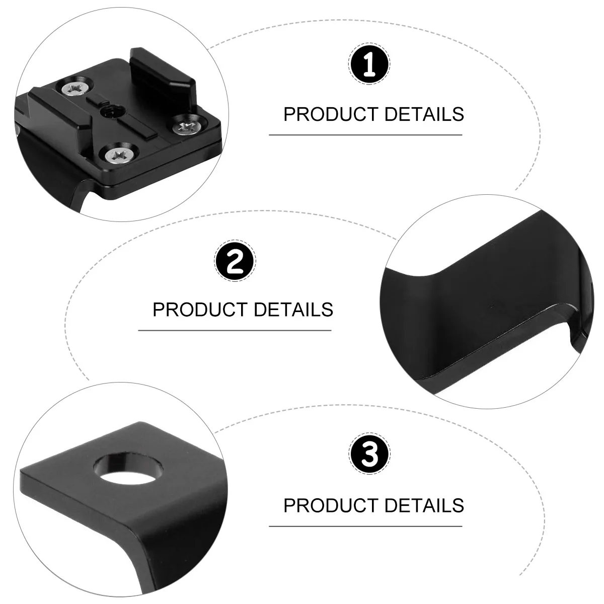 

Motorcycle Rearview Mirror Bracket Bike Camera Mount Wing Mounting Brackets Holder Black Adapter