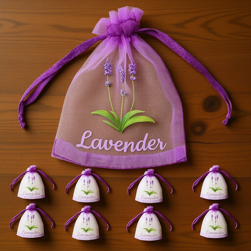 

20 Pcs Empty Sachet Bag Fragrance Pouch Beam Port Herbs Organza Gauze Embroidered Lavender