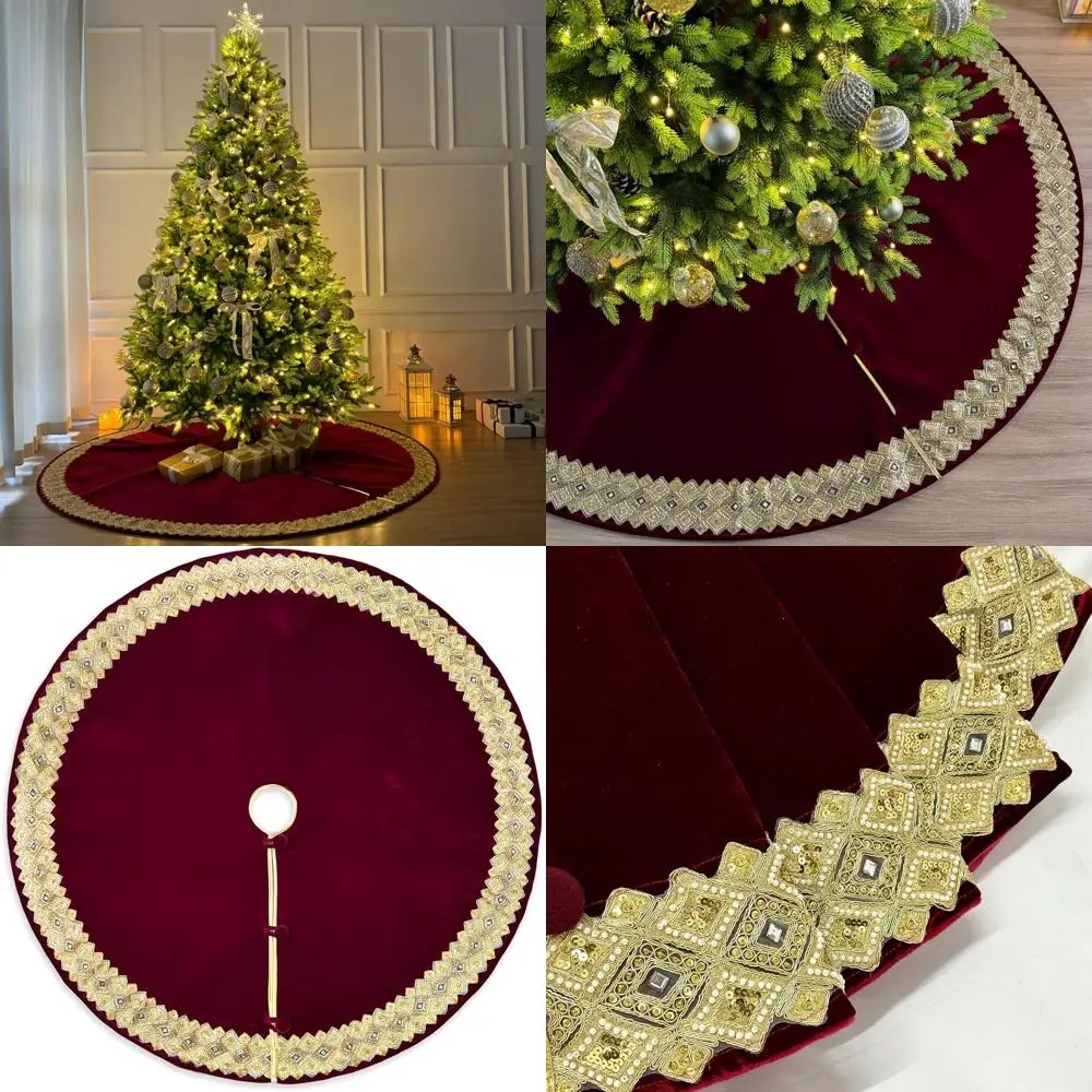 

Элегантная бархатная юбка «Рождественская елка» 84. Бордового цвета с золотой отделкой и застежкой на пуговицы.