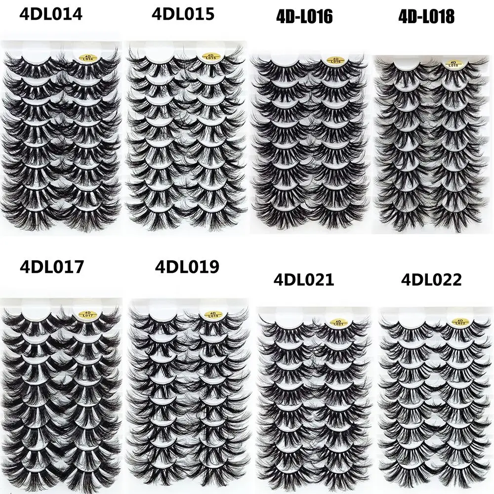 8 Pairs 4D Mink False Eyelashes Eye Lash Extension 25MM Full Volume Thick Wispies Fluffy Long Natural Handmade Eyes Makeup