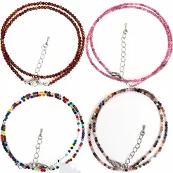 2025 New Boho Exquisite 2mm Natural Stone Necklace Small Chain Ladies Fashion Bracelet Accessories Charm Jewelry Accessorie
