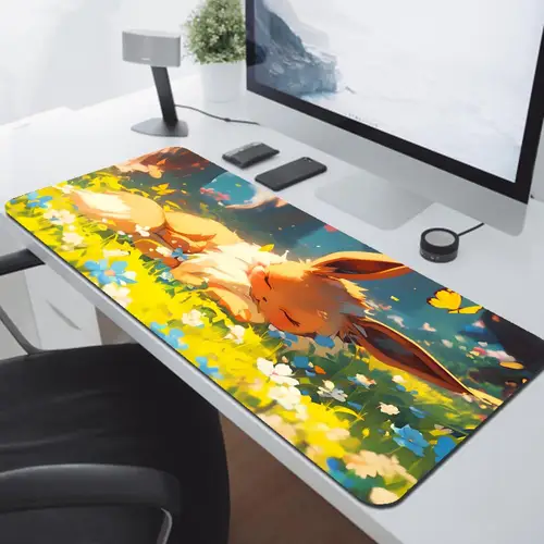 Imagen 2 del producto Alfombrilla de ratón para jugador de juegos grande, alfombrilla para teclado de ordenador, alfombrilla de escritorio antideslizante, alfombrilla para mesa de dibujos animados, alfombra para PC P-Pokemon E-Eevee, alfombrilla para ratón XXXL