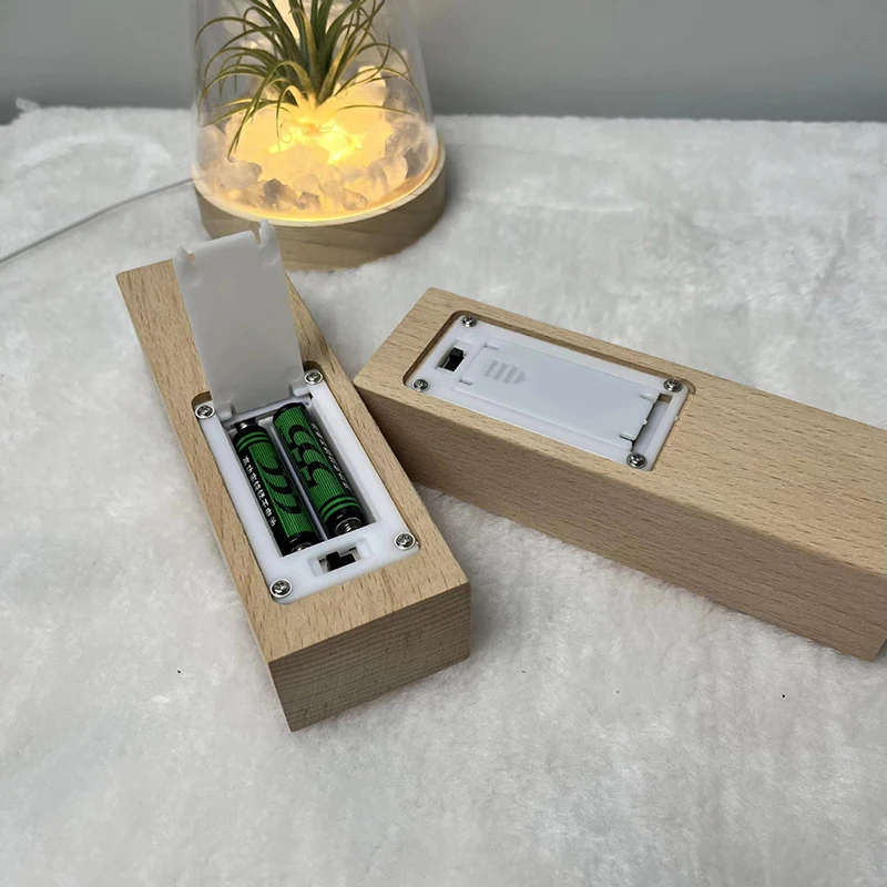 5mm Acrylic Led Base Wooden 3D Night Lights Display Stand with Led Lights USB AAA Batteries Powered for Plexiglass Arts Lamps