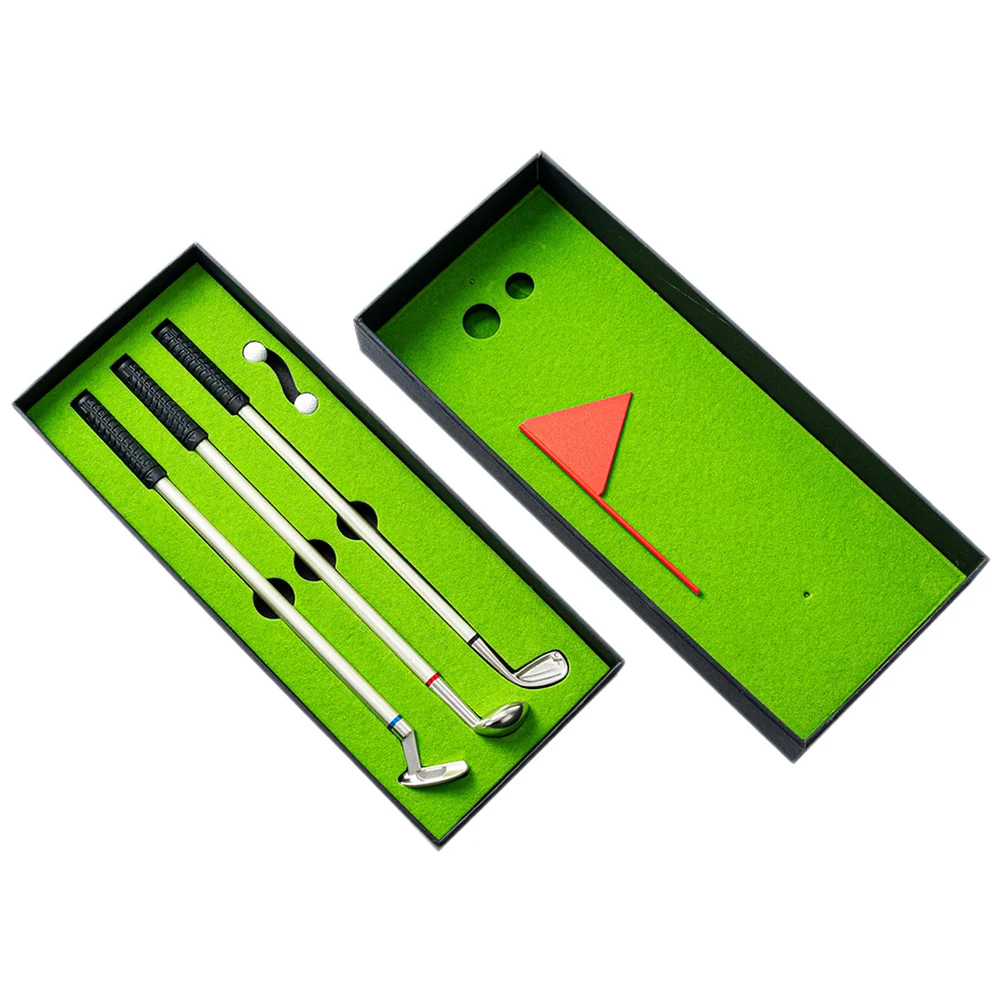 1Set Golf Clubs Stift Dekorative Metall Kugelschreiber Set Spaß Desktop Golf Spiel Golf Club Geschenk Desktop Golfplätze Stifte