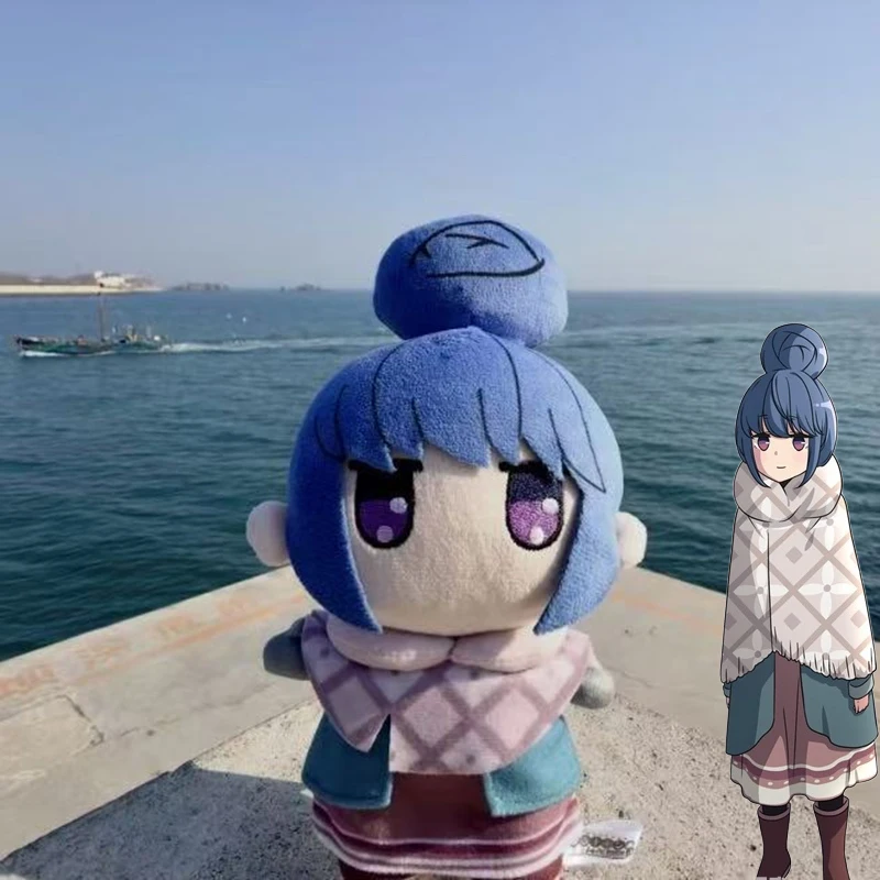 Anime Yuru Camp Shima Rin Cosplay Doll Cartoon Character Plush Stuffed Cotton Doll Adult Collectible Room Decoration