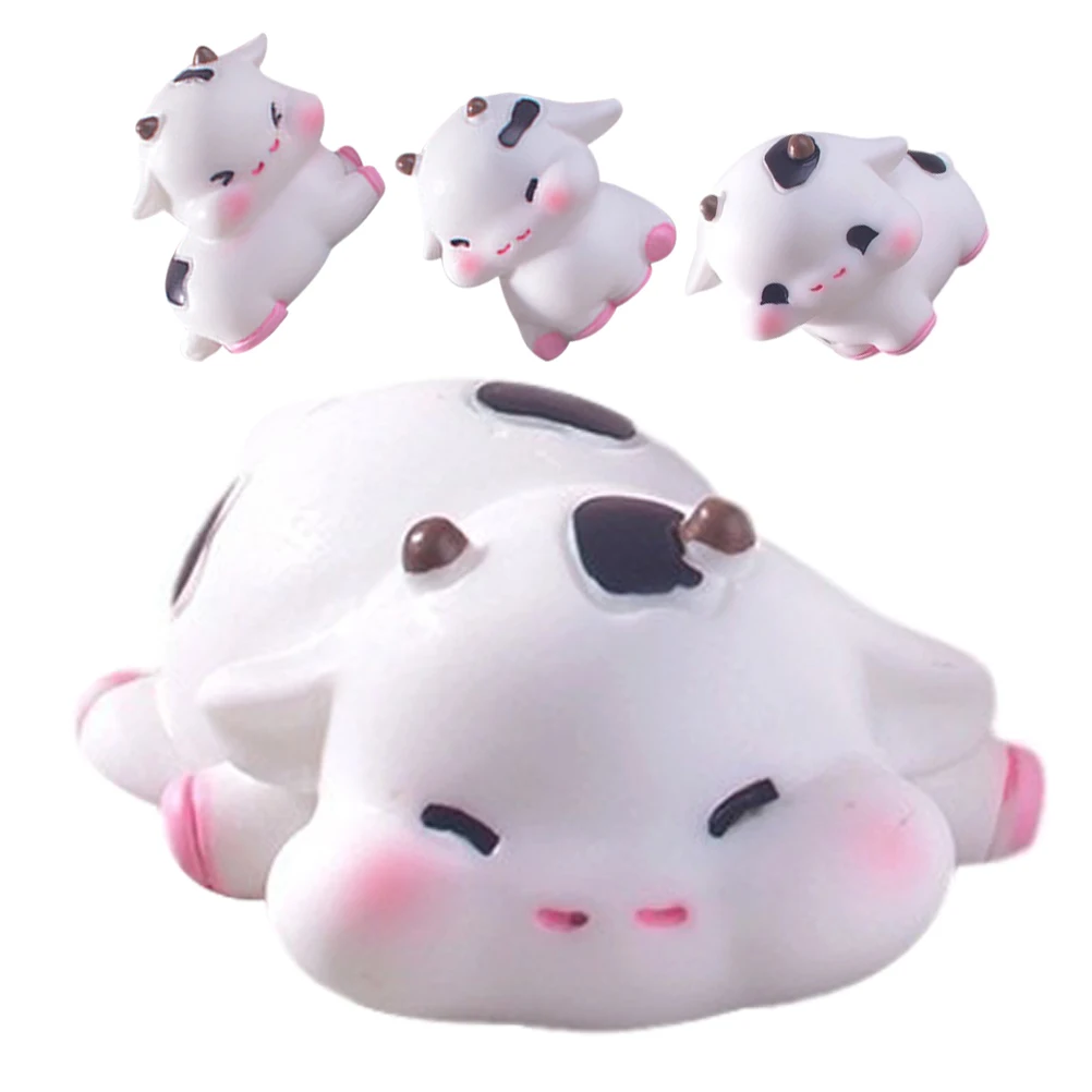 

4pcs Cow Statues Resin naments for Cow Office Decor Office Car Dashboard Decor Lightweight Durable