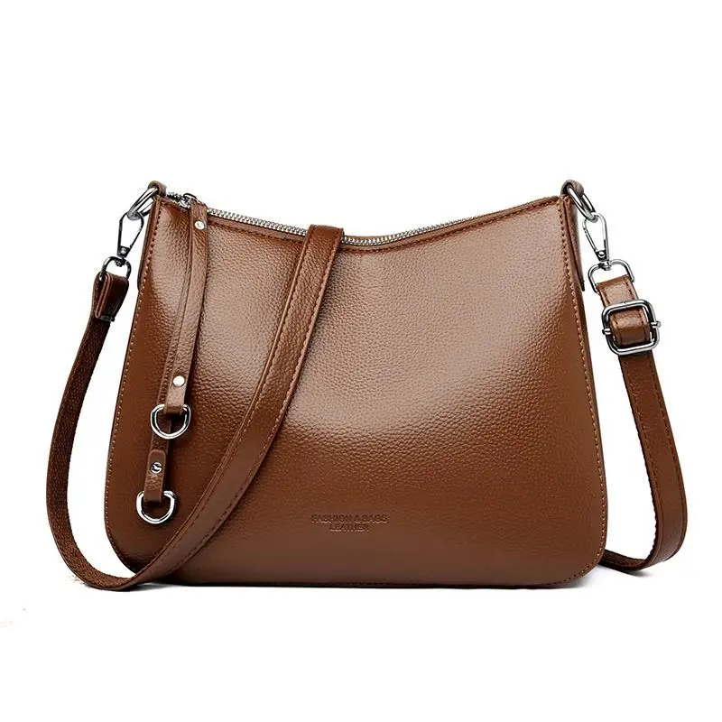 Black Brown Wine Red Blue Soft Pebbled PU Leather Crossbody Bag Large Capacity Shoulder Hobo Purse Handbag Commute For Women