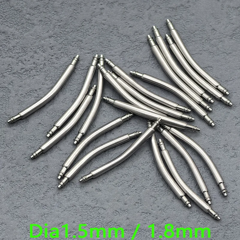 ضياء 1.5 مللي متر/1.8 مللي متر 10/20 قطعة منحني الربيع بار حزام ساعة اليد ربط دبابيس صالح ل Width16mm-24mm الفولاذ المقاوم للصدأ حزام ساعة اليد الروابط أجزاء #4