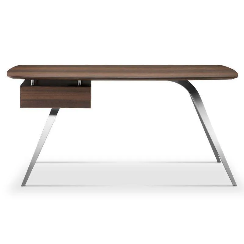 Italian minimalist solid stainless steel desk, modern minimalist writing computer desk, study furniture customization