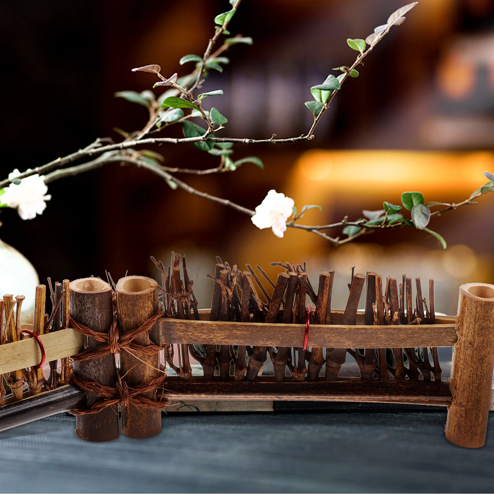 

Mini Bamboo Fence Decor Material Easy Wire Micro L Tea Ceremony Garden L scaping Photo Prop Small