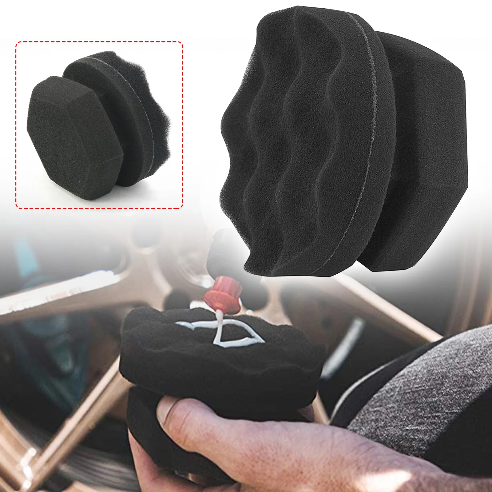 

Car Polishing Waxing Sponge hexagonal grip applicator car detailing hand tire wax sponge High Density Foam Sponge For Auto