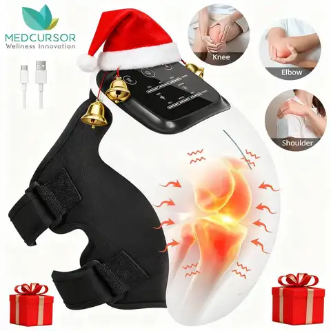 Medcursor Electric Heating Massage Knee Pad Wireless Heated Knee Massager Temperature Hot Compress Vibration Massage
