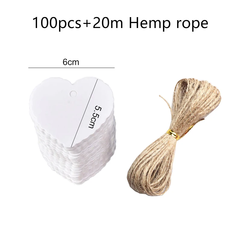 50/100 Stück leere Hängeetiketten aus Kraftpapier mit Löchern aus Hanfseil, verstellbare Seillänge, handgeschriebene Karte, Party-Geschenke, Etiketten TMZ – Detail 10