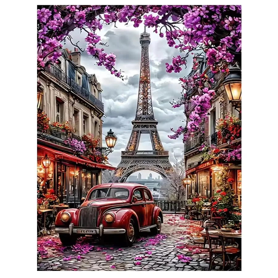 500/1000/1200/2000 PCS Jigsaw Puzzles Paris Eiffel Tower Street View Games for Gameroom Bedroom Home Decor