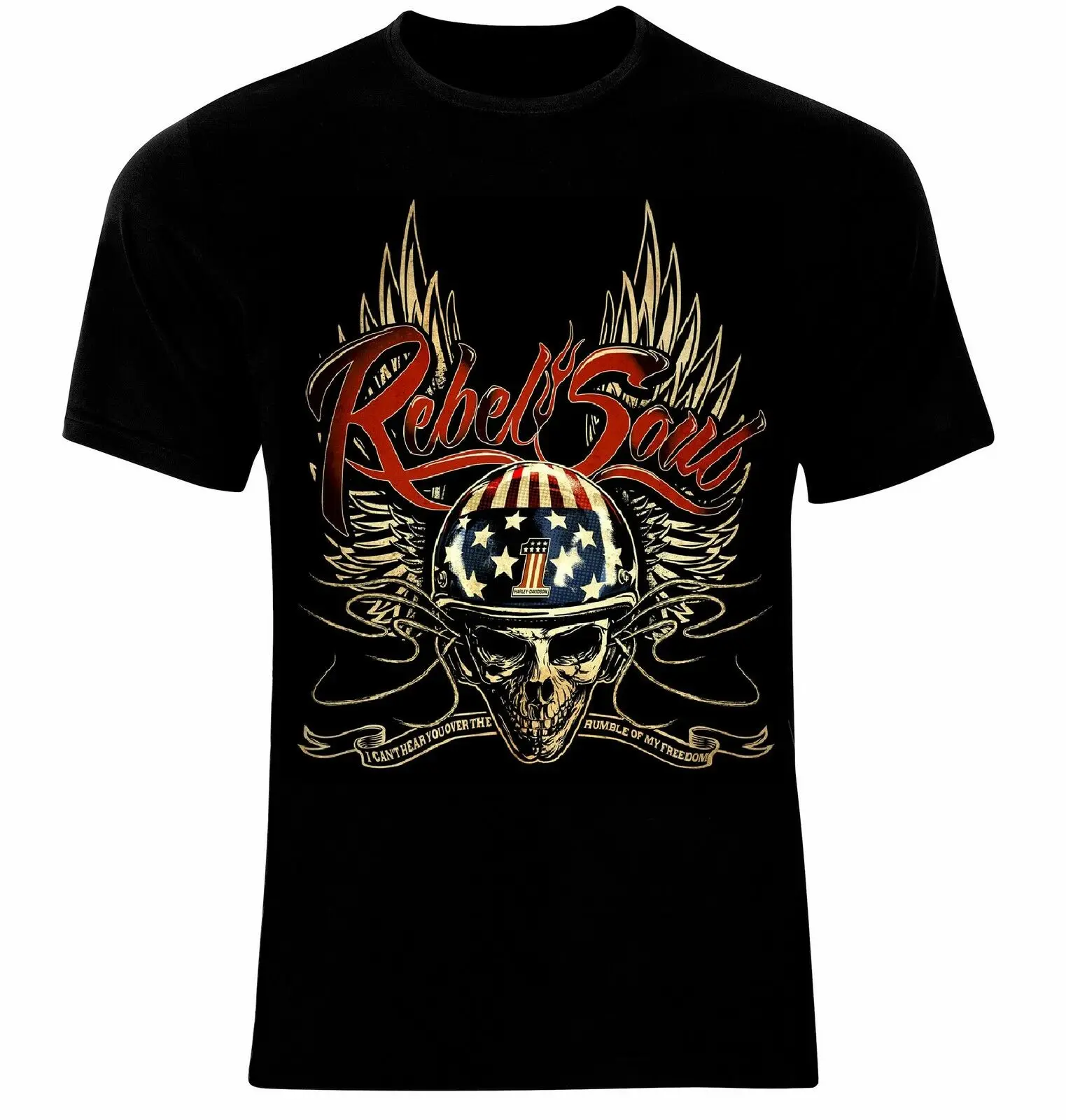 

Rebel Soul Skull Motorrad T-Shirt. Summer Cotton Short Sleeve O-Neck Mens T Shirt New S-3XL