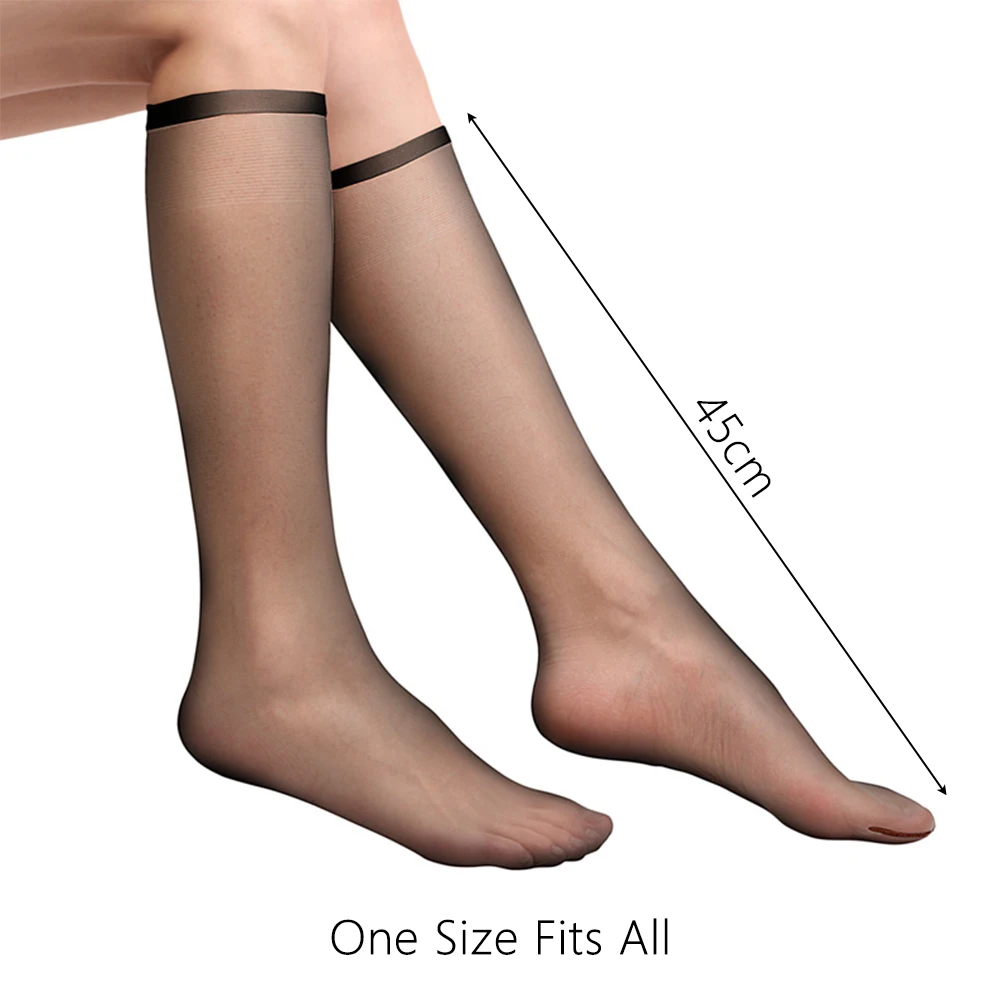 2Pairs لوليتا الحرير جوارب طويلة أبيض أسود اللحم الملونة النساء الجوارب الطويلة أنبوب غير مرئية منتصف طول الفخذ جوارب شبكية