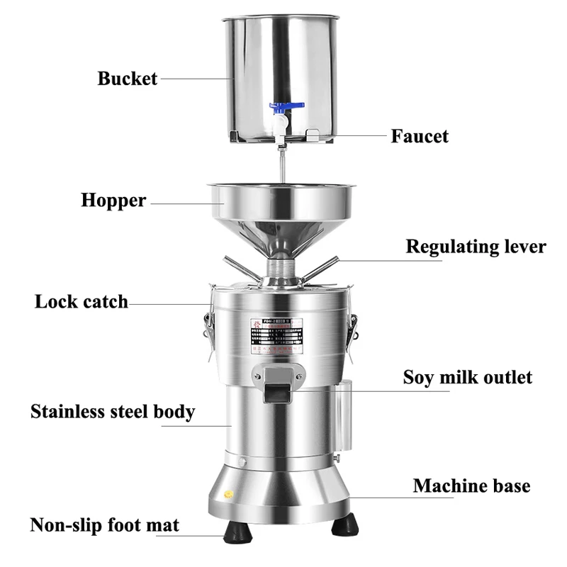 With 1 Barrel Commercial Soy Milk Machine Tofu Making Paste Mill Soya Bean Grinder Juicing Soymilk Extractor