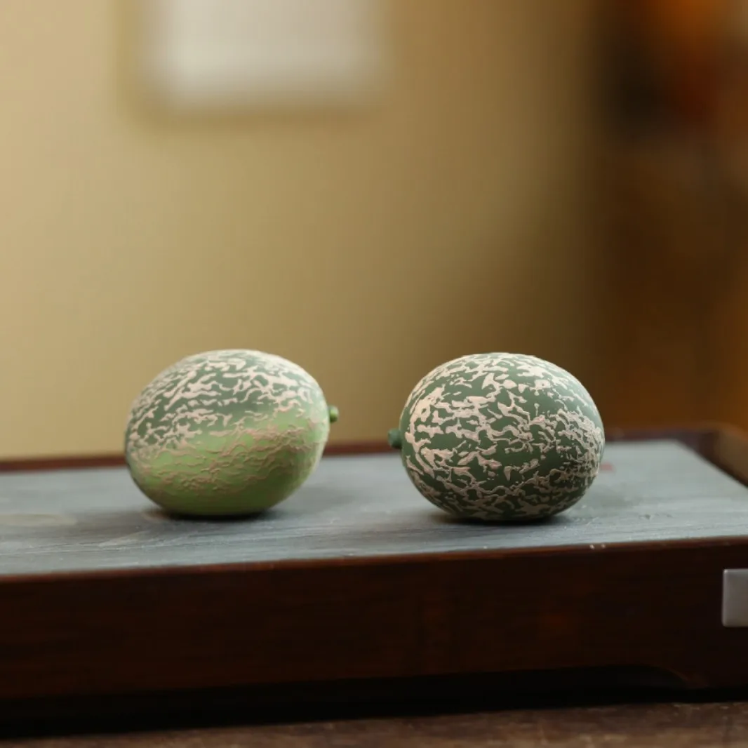 Purple Clay Pet In The Shape Of A Cantaloupe, Table Decoration, Fruit And Vegetable-Shaped, Can Be Used For Nurturing, Handmade