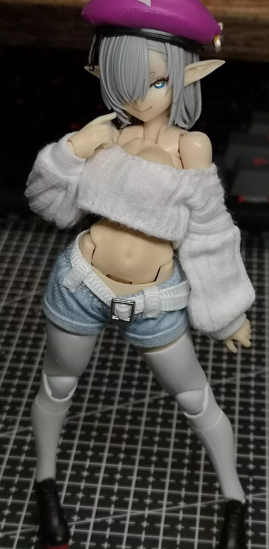 【Solo ropa】 1/12 soldado femenino chica bonita Top pantalones cortos vaqueros aptos para Kotobukiya Mecha Girl 6 pulgadas figura de acción modelo DIY