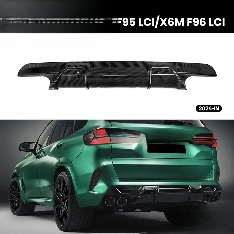 

Real Dry Carbon Fiber Rear Diffuser Bumper Lip Sp For X5M F95 LCI/X6M F96 LCI 2024-IN OEM Style