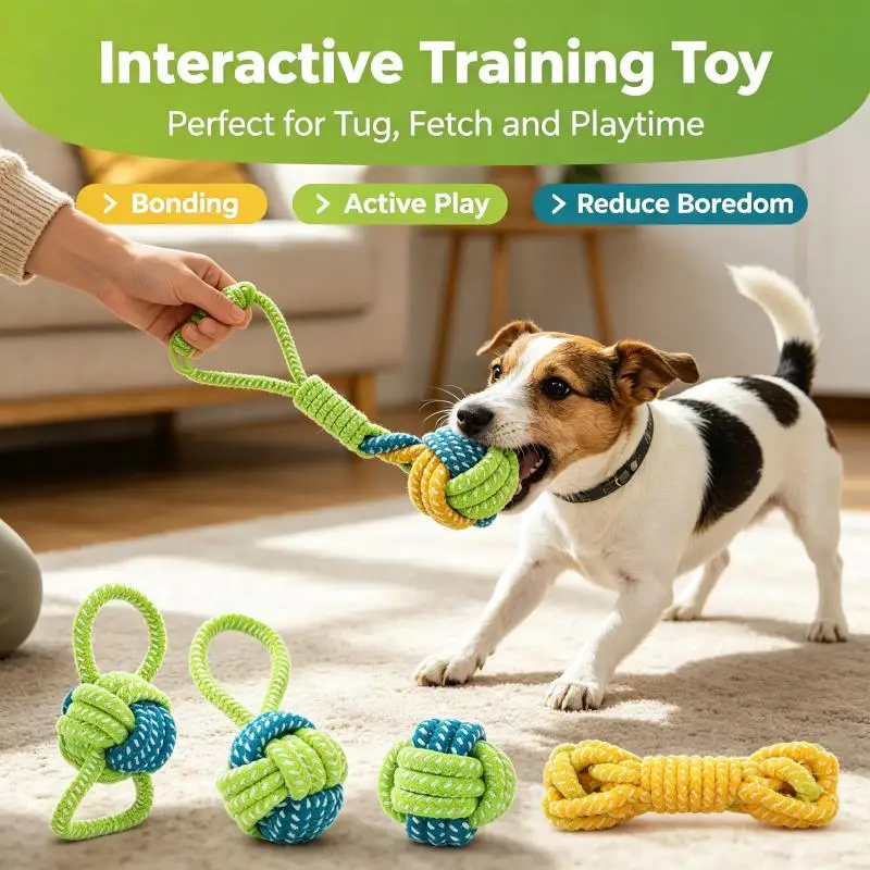 Pet Dog Toys for Large Small Dogs Toy Interactive Cotton Rope Mini Dog Toys Ball for Dogs Accessories Toothbrush Chew Puppy Toy