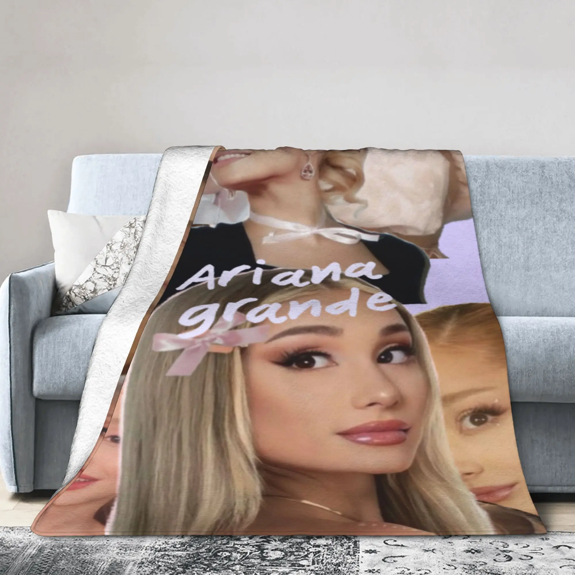 

Ariana Grande music singer fan gift Blankets Flannel Comfortable Ultra-Soft Throw Blanket for Bedroom Bedspread