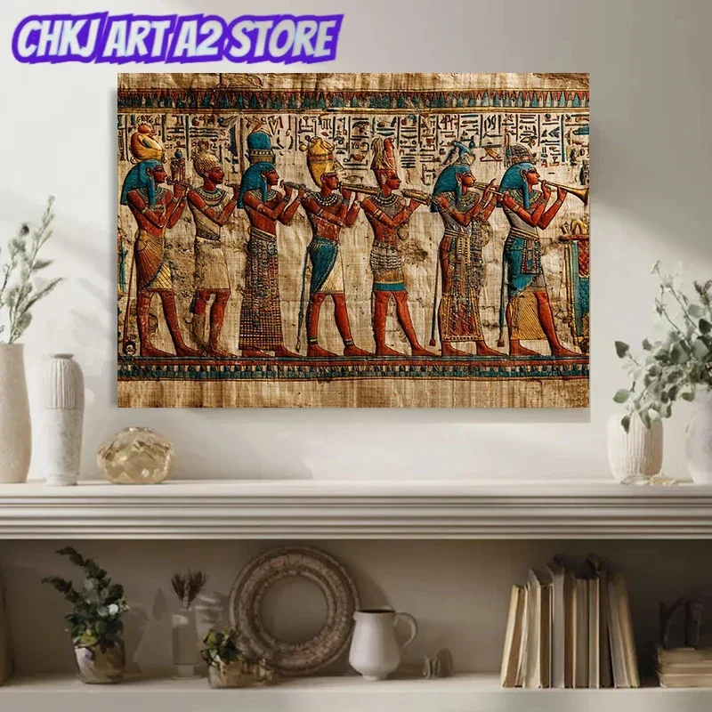 Ancient Egyptian Pharaohs and Musicians Vintage Egypt Poster and Prints Canvas Painting Wall Art Pictures Home Decor Cuadros