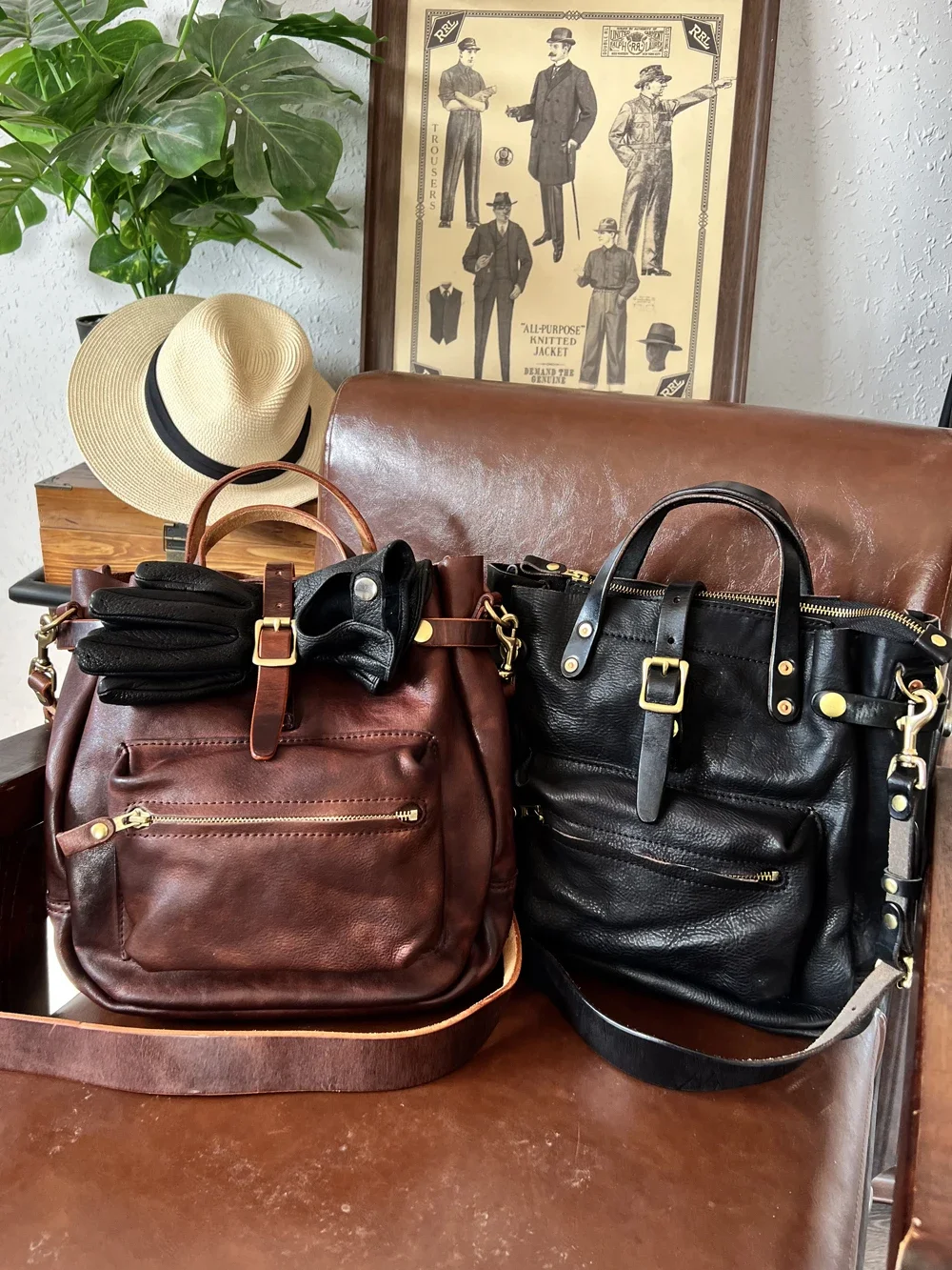 

Tailor Brando American Retro Handaged Vegetable Tannin Cowhide Shoulder Mesengers Bag Handbag