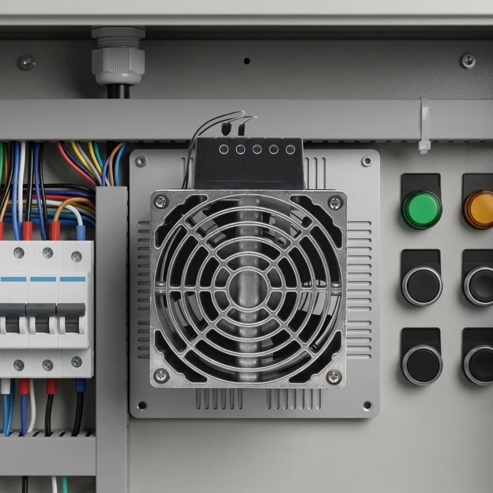 HVL031 100W-400W Aluminum Alloy Cabinet Heater With Fan For DIN For Rail Enclosure Temperature Control Device Industrial