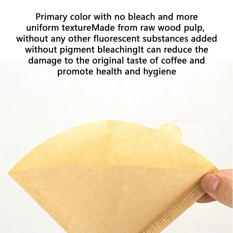 100pcs Coffee Filter Paper V-Shaped Wood Pulp Drip Paper Cone Coffee Strainer Bag Espresso Tea Infuser Accessories
