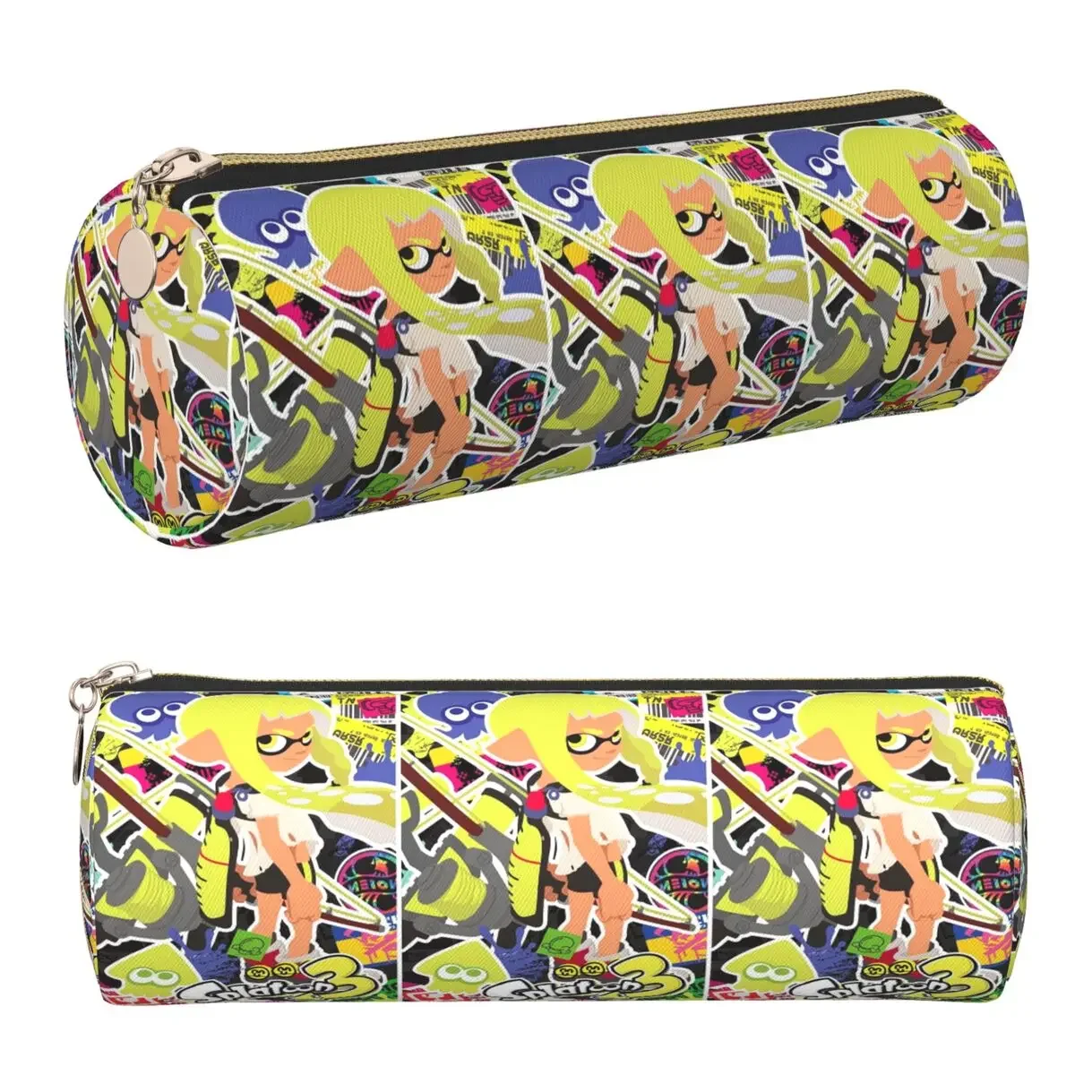 Cartoon Popular Splatoon 3 Game Pencil Cases Pen Holder Cylinder Pen Box Pencil Bag for Studen School
