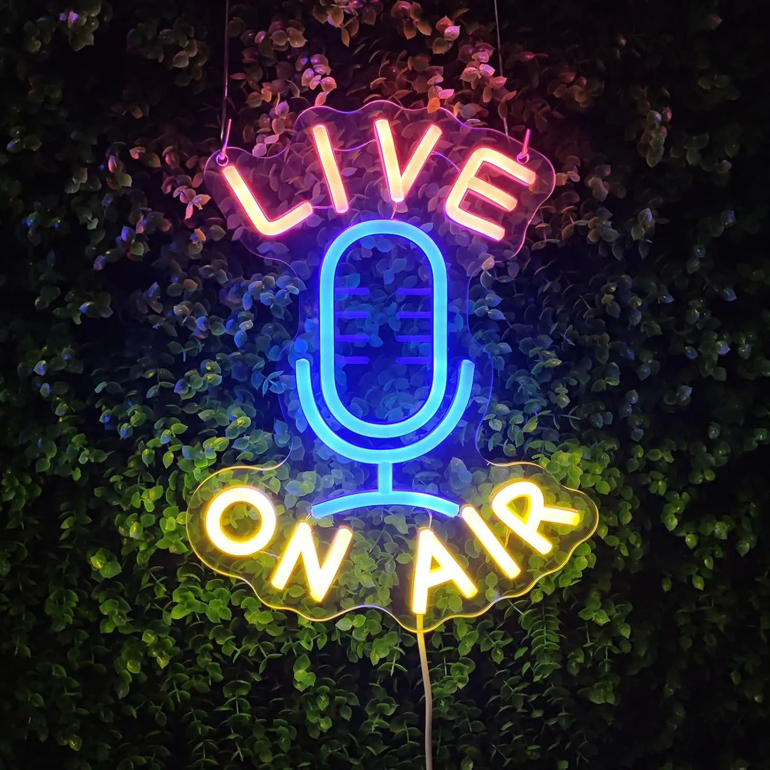 

Live on Air Neon Sign LED Neon Light Sign Dimmable for Wall Decor Podcast Live Room Broadcast Room Music Studio Bedroom Decor