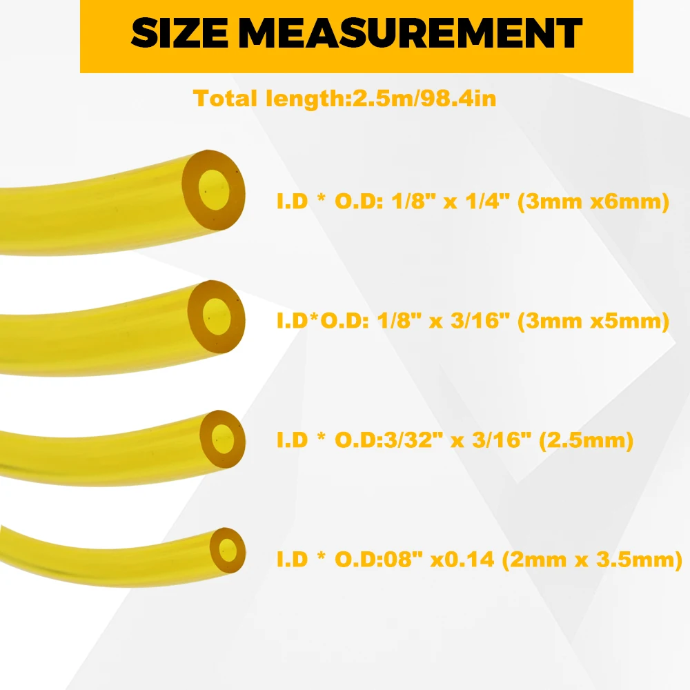 4Pcs Petrol Fuel Pipe Line Hose For Strimmers Trimmer Chainsaws Brushcutter Gas The Real Color Of The Item May Be Slightly