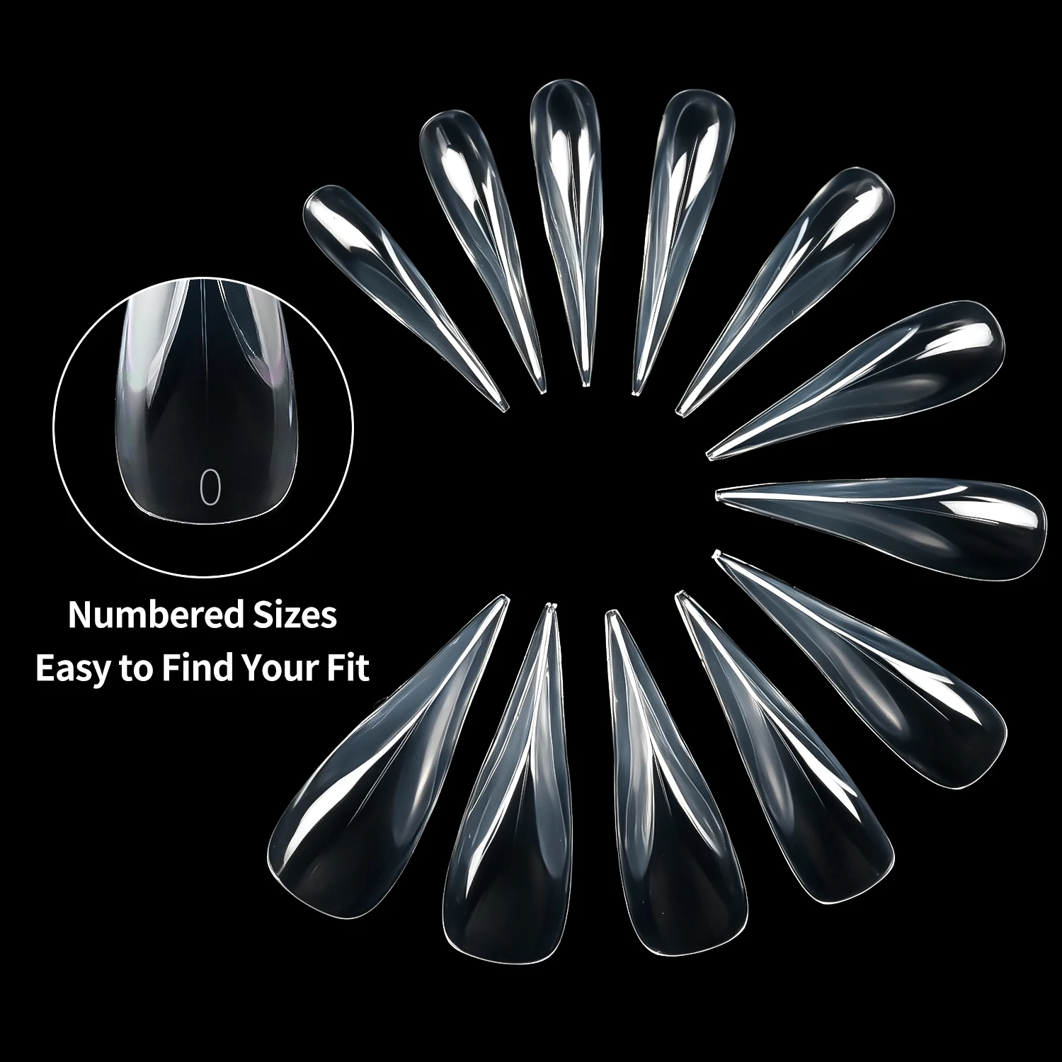 120 Stück/Box 3D Gebogene Stiletto-Krallen-Nagelformen, Adlerkrallen-Falnagelformen, Vollabdeckung Acryl-Nagelverlängerungs-Spitzenformen – Detail 3