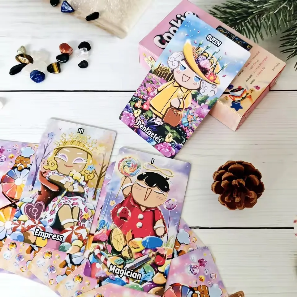 

Набор из 79 карт Таро Cookie Story: водонепроницаемые, прочные, для домашних и настольных игр, аксессуары для вечеринок