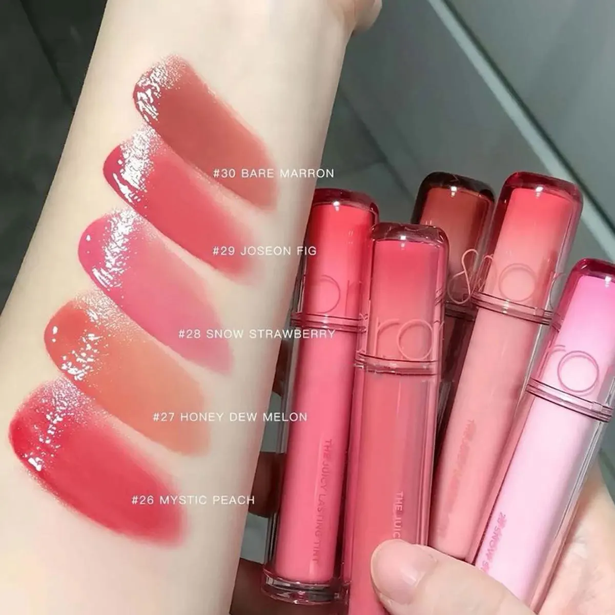 rom&nd THE JUICY LASTING TINT-10 Shades,Mirror Shine Finish,Long-Lasting Pigmentation,Winter Luxury,Party,K-Beauty,Korean Makeup