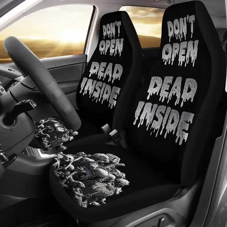 Don't Open Dead Inside, Zombies, Walking Dead, Skulls-Car Seat Covers, Car Accessories, Gift for Her, Custom Seat Covers, Custom