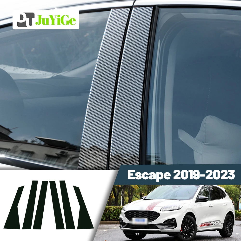 

Glossy Black Carbon Fiber Window Door Deal B C Pillar Post Cover Sticker For Ford Escape 2019-2023 2020 2021 2022