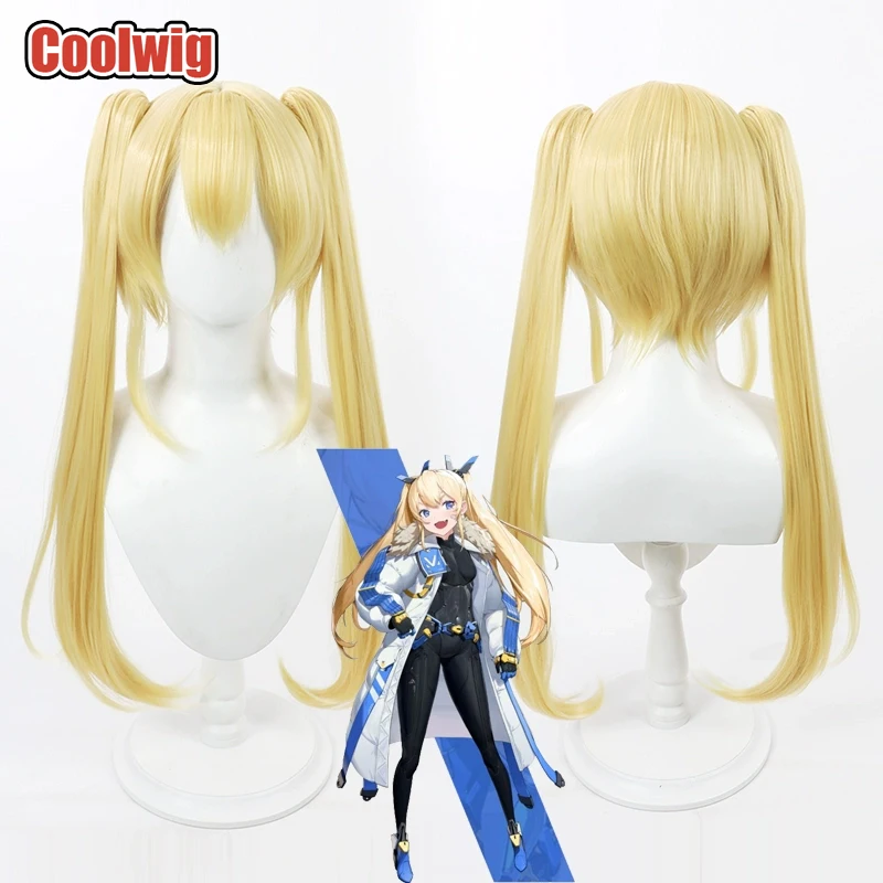 Coolwig Synthetic Hair Laplace Cosplay Wigs Game Nikke The Goddess of Victory Laplace 70cm Blonde Ponytail Wig Heat Resistant