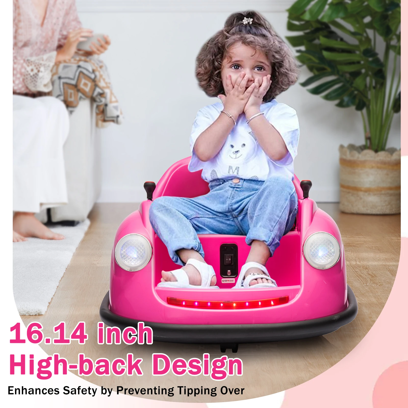 Coches de parachoques para niños pequeños, regalo de coche de parachoques eléctrico para niños, montar en coche, coche con batería de 12V para niños con control remoto, giro de 360 grados