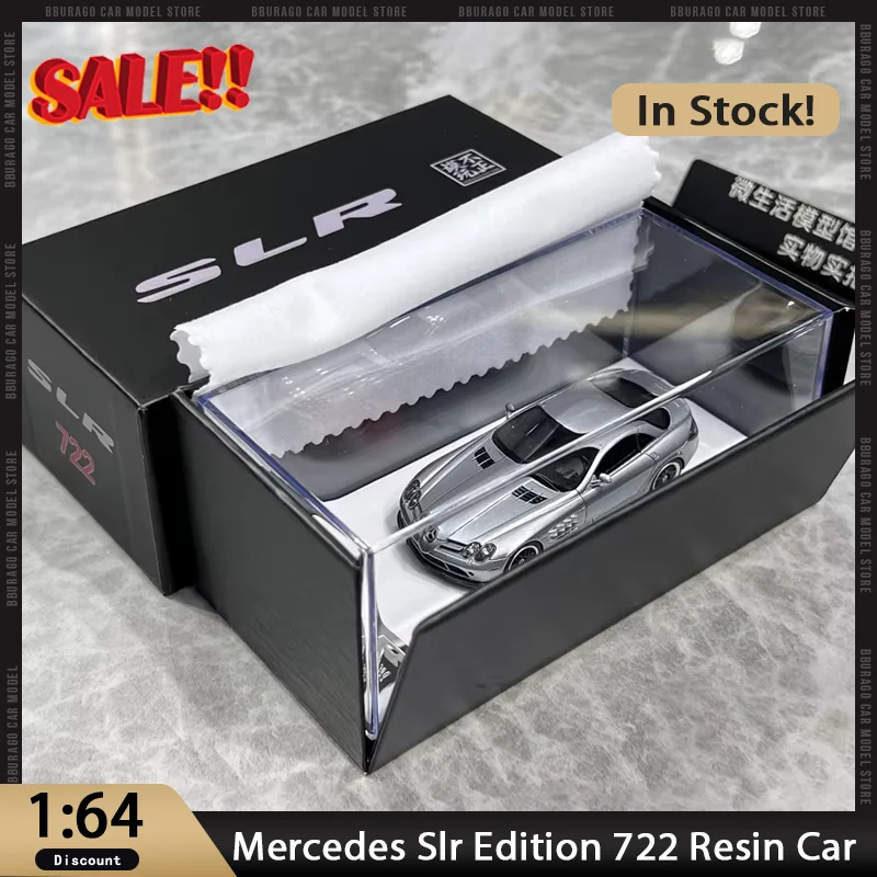 New In Stock 1:64 Mercedes Slr Edition 722 Car Resin Model Miniature Diecast Mercedes Ornaments Custom Toys Kids Gift
