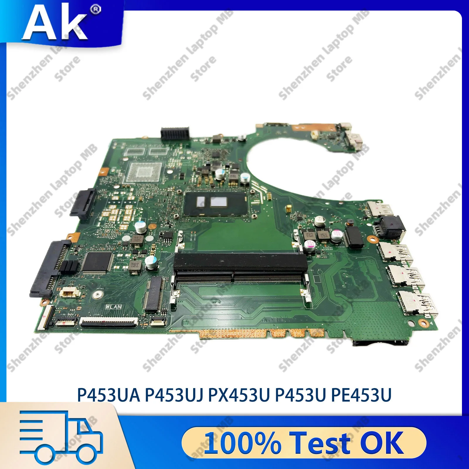 

P453UA Laptop Motherboard For ASUS ProArt P453UJ PRO453U P453U PX453U PE453U P453UA Mainboard W/ I3 I5 I7 CPU tests OK fast ship