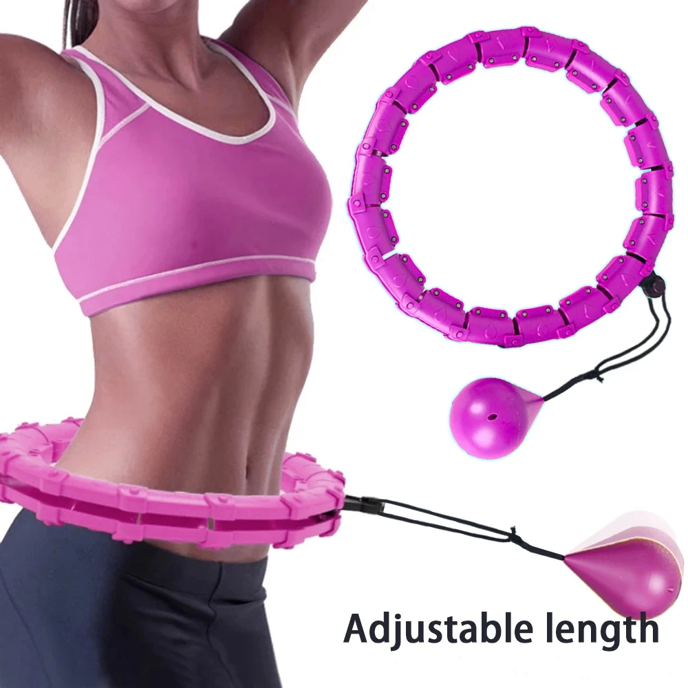 Hula Circle Adult Weighted Hoop Weight Loss Large Size Intelligent Exercise Adjustable Handle Detachable Knot 24 Sections